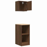 Garagekasten 2 st spaanplaat bruin eiken