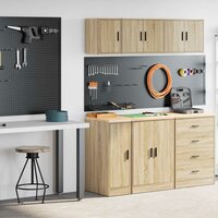 Garagekasten 2 st Spaanplaat Sonoma eikenkleurig