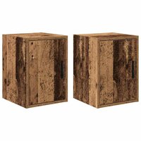 Garage wandkasten 2 st bewerkt hout oud hout