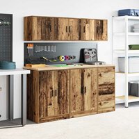 Garage wandkasten 2 st bewerkt hout oud hout