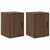 Garagewandkasten 2 st spaanplaat bruin eiken