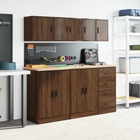 Garagewandkasten 2 st spaanplaat bruin eiken