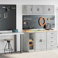 Garagekasten 2 st bewerkt hout betongrijs