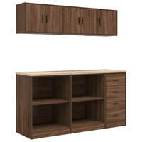Garagekasten 6 st spaanplaat bruin eiken