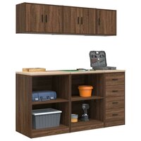 Garagekasten 6 st spaanplaat bruin eiken