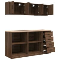 Garagekasten 6 st spaanplaat bruin eiken