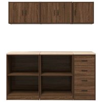 Garagekasten 6 st spaanplaat bruin eiken