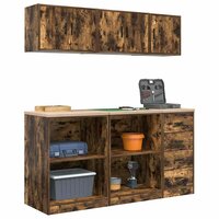 Garagekasten 6 st Spaanplaat gerookt eiken