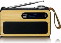 Lenco Pdr-040Bamboobk Draagbare Dab Radio Met Fm/Dab+/Bluetooth Klok En Alarmfunctie Bamboe-Zwart