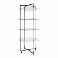 Metaltex Faro Droogtoren 38 M Drooglijn 4 Etages 64X69X171 Cm Zilver/Zwart