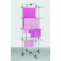 Metaltex Aliseo Droogtoren 40 M Drooglijn 4 Etages 76X68X189 Cm Zilver/Zwart
