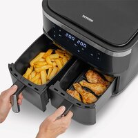Severin Fr2453 Heteluchtfriteuse Xxl 2X3.8L 2850W Zwart/Zilver