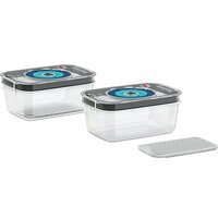 Bosch Mszv0Fc2 Vacu&uuml;m-Bewaardozen 1L 2 Stuks Transparant/Grijs/Blauw
