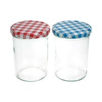 Overige Merken Jampotten 440 Ml 6 Stuks Glas/Transparant/Rood/Blauw