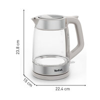 Tefal Ki605B Glazen Waterkoker 1.7L 2200W Grijs/Rvs