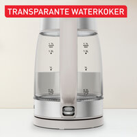 Tefal Ki605B Glazen Waterkoker 1.7L 2200W Grijs/Rvs