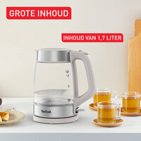 Tefal Ki605B Glazen Waterkoker 1.7L 2200W Grijs/Rvs