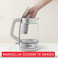 Tefal Ki605B Glazen Waterkoker 1.7L 2200W Grijs/Rvs