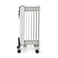 Nedis Htoi30Wt7 Mobiele Olieradiator 600 / 900 / 1500 W 7 Vinnen Instelbare Thermostaat 3 Warmte Standen Omvalpreventie Wit