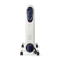 Nedis Htoi30Wt9 Mobiele Olieradiator 800 / 1200 / 2000 W 9 Vinnen Instelbare Thermostaat 3 Warmte Standen Omvalpreventie Wit