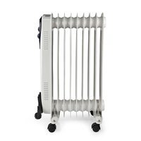 Nedis Htoi30Wt9 Mobiele Olieradiator 800 / 1200 / 2000 W 9 Vinnen Instelbare Thermostaat 3 Warmte Standen Omvalpreventie Wit