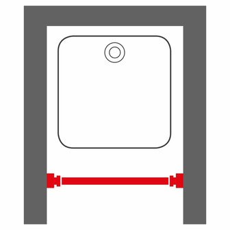 Douchegordijnstang telescopisch 80-130 cm zwart