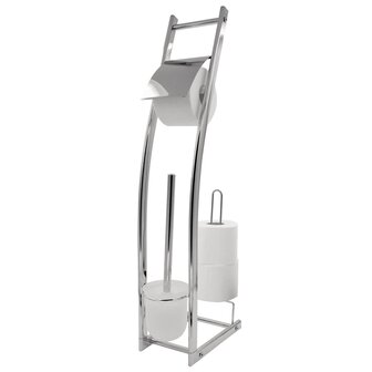 Toiletborstelset 3-in-1 Fabio glanzend chroom