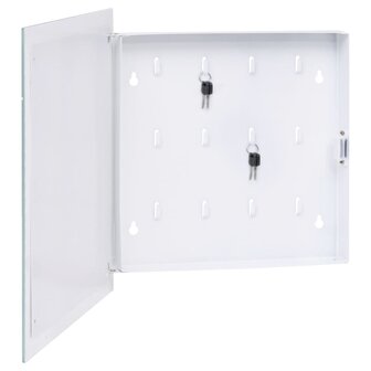 Sleutelkast met magneetbord 35x35x4 cm wit