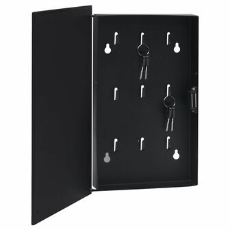 Sleutelkast met magneetbord 30x20x4 cm zwart