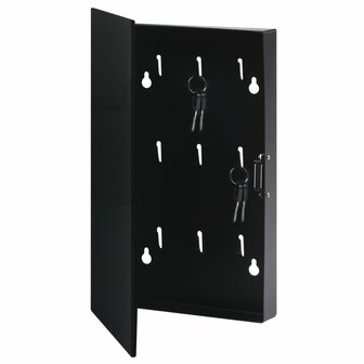 Sleutelkast met magneetbord 30x20x4 cm zwart