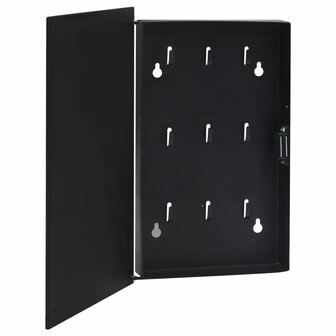 Sleutelkast met magneetbord 30x20x4 cm zwart