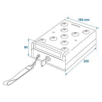 Kluis met houder 225x165x85 mm staal