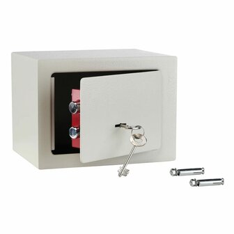 Hotelkluis met 2 sleutels 23x17x17 cm staal wit