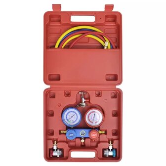 Vacu&uuml;mpomp 50 L/min met 2-voudige manometerset
