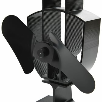 Kachelventilator met 2 vinnen zwart