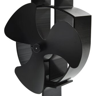 Kachelventilator met 3 vinnen zwart