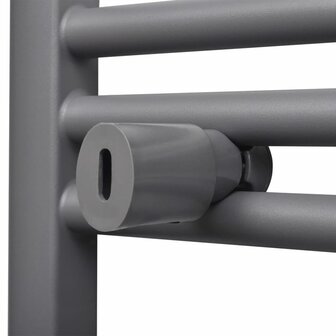 Radiator / handdoekenrek gebogen 480x480 mm grijs