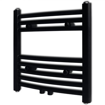 Radiator / handdoekenrek gebogen 480x480 mm zwart