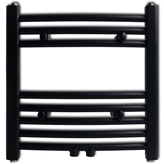 Radiator / handdoekenrek gebogen 480x480 mm zwart
