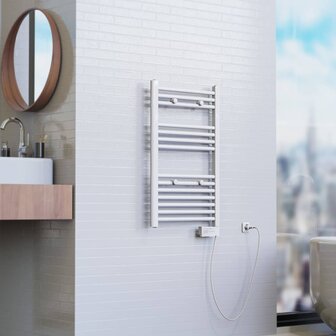 Badkamerradiator met timer 80x50x15 cm wit