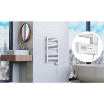 Badkamerradiator met timer 80x50x15 cm wit