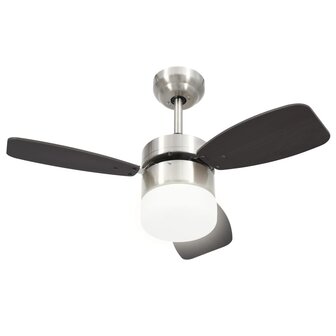Plafondventilator met lamp afstandsbediening 76 cm donkerbruin