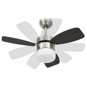 Plafondventilator met lamp afstandsbediening 76 cm donkerbruin