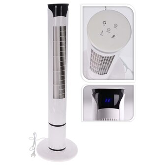Torenventilator met afstandsbediening 45 W wit
