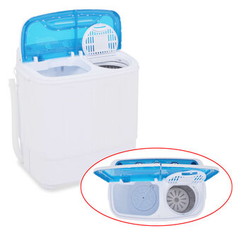 Mini wasmachine met dubbele trommel 5,6 kg