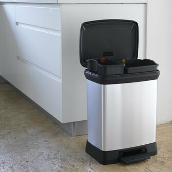 Pedaalemmer Deco duo 10+18 L zilverkleurig