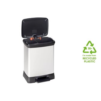 Pedaalemmer Deco duo 10+18 L zilverkleurig