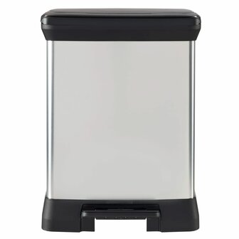 Pedaalemmer Deco duo 10+18 L zilverkleurig