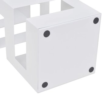 Paraplu- en wandelstokhouder wit vierkant staal 48,5 cm