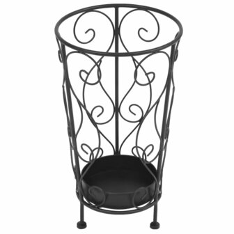 Parapluhouder vintage stijl 26x46 cm metaal zwart